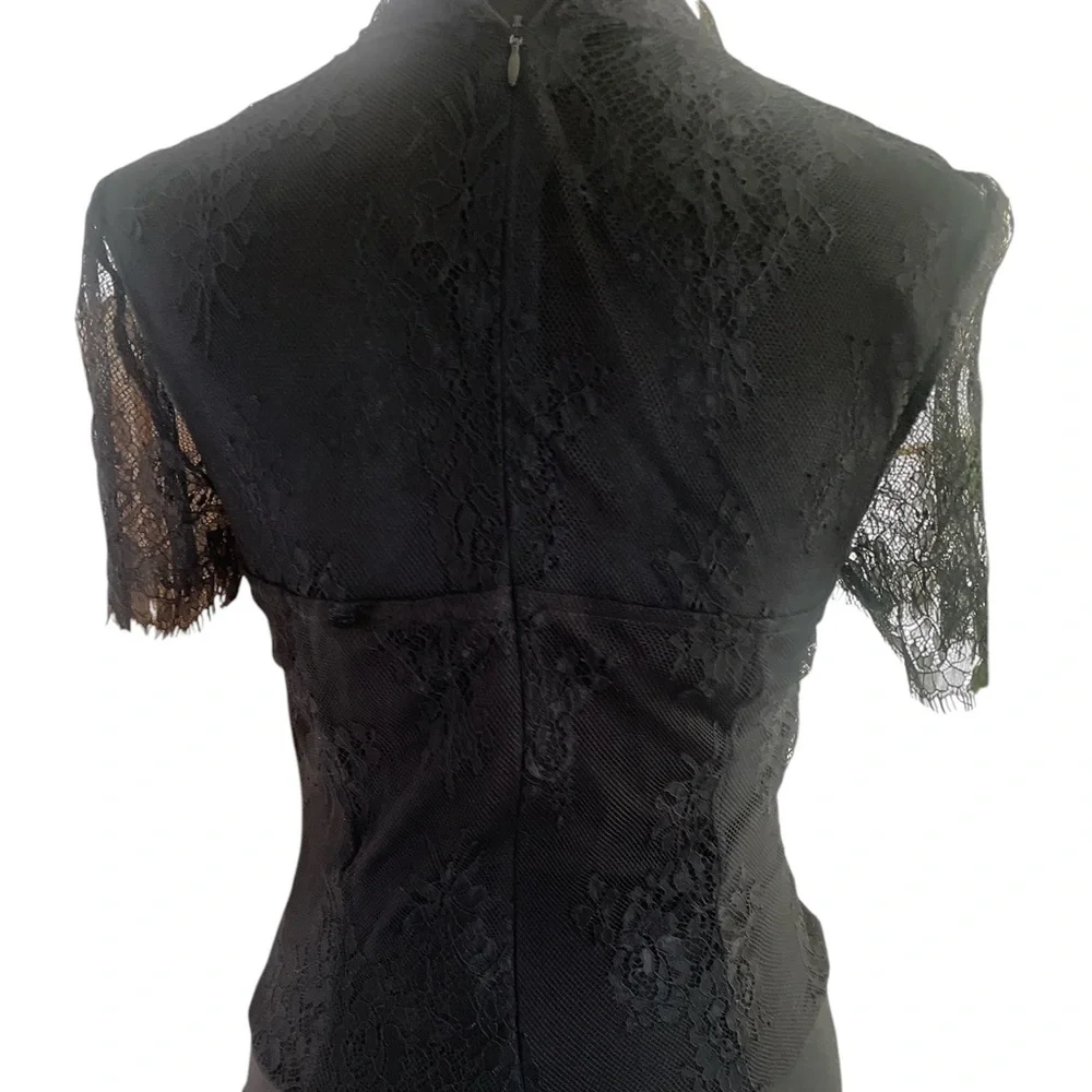 Lulus Black Alluring Charisma Black Lace Bustier Short Sleeve Bodysuit,Med,
NWT - Picture 4 of 11